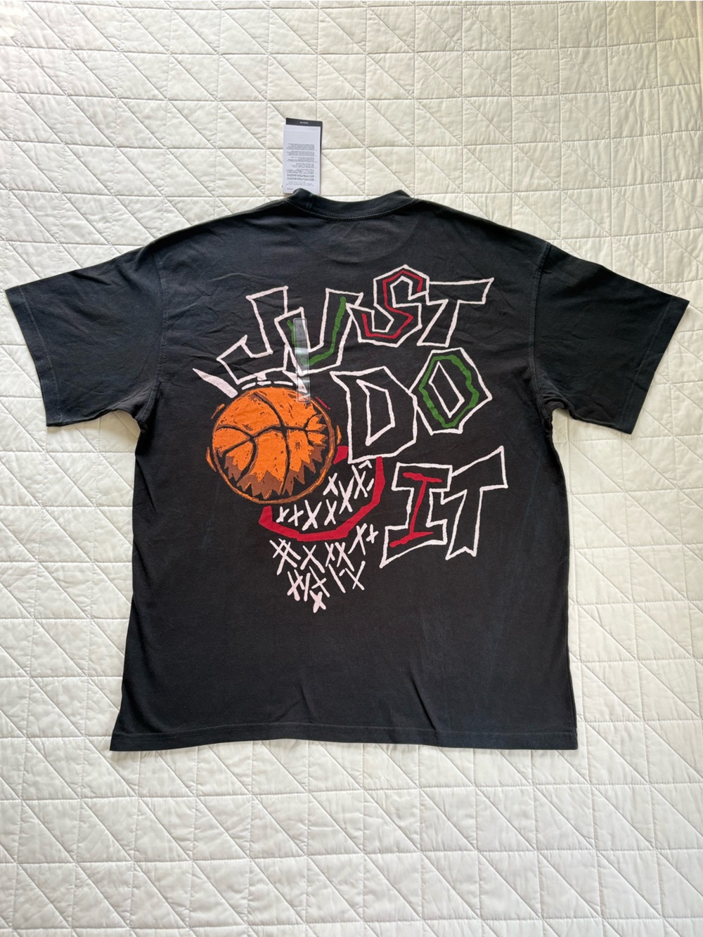 Nike Basketball Graphic T-Shirt Black Acid Wash - Men's Size Large NWT
